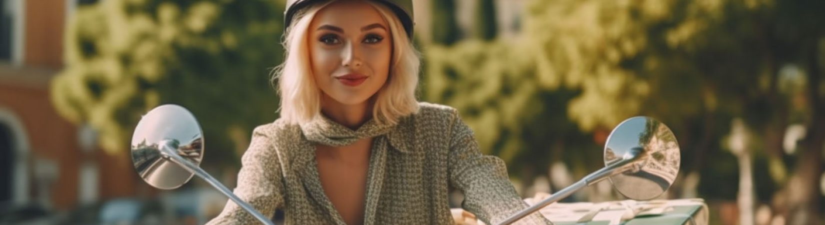 yummi buds barrie delivery girl riding scooter to delivery weed